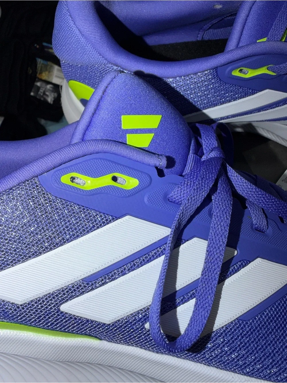 adidas Men's Athletic Running Shoes in Blue with Neon Accents